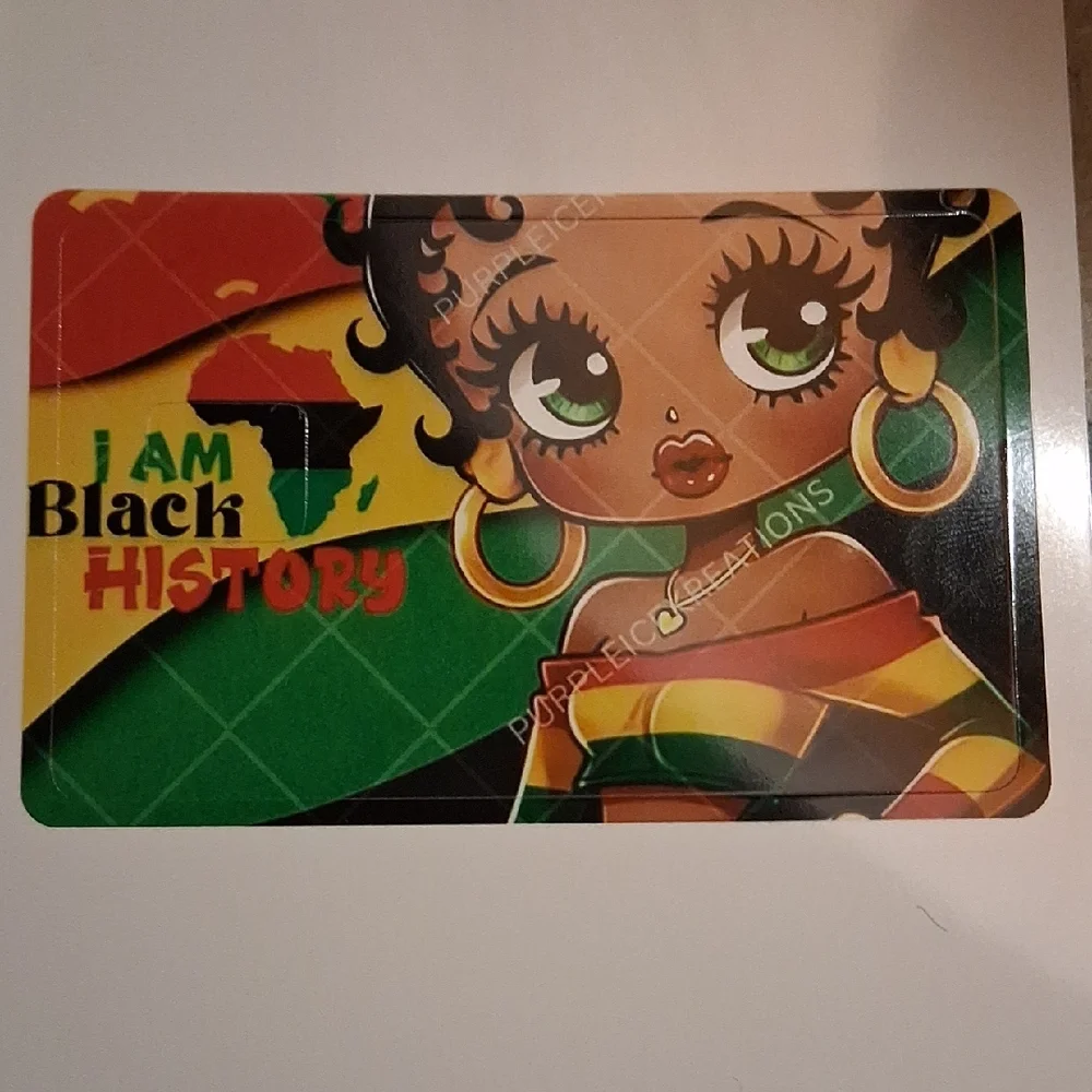 Colorful 'I Am Black History' Betty Boop Credit Card Cover